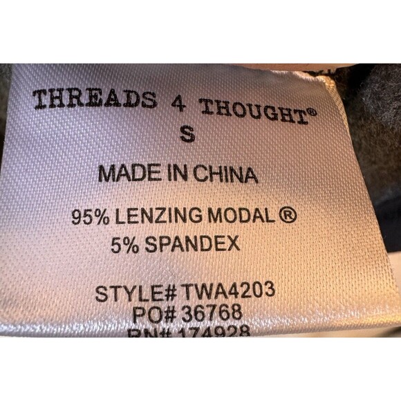 Threads 4 Thought Sweatshirt Small Gray 1/4 Zip Long Sleeve Feather Fleece NEW - Picture 8 of 13